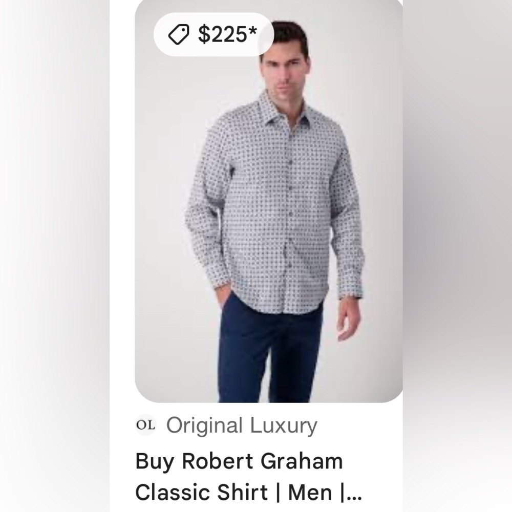 Robert Graham men checkered shirt 15.5” cotton,long sleeve,office,EC,pre washed